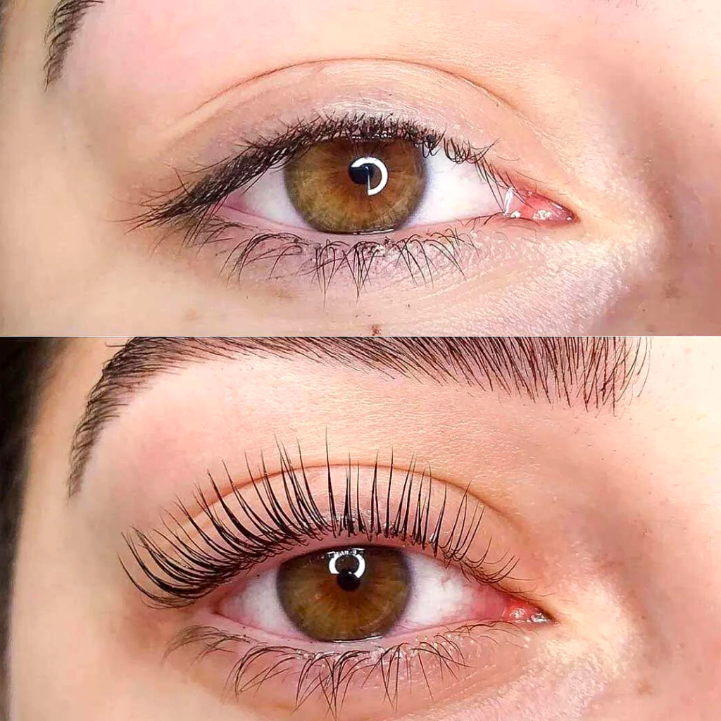 wimpernlifting vorher nachher